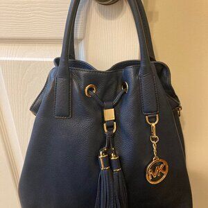 Michael Kors Navy Leather Handbag